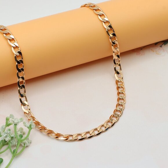 Chunky Rose Gold Cuban Link Chain Necklace, XPNL0245 - Picture 5 of 13